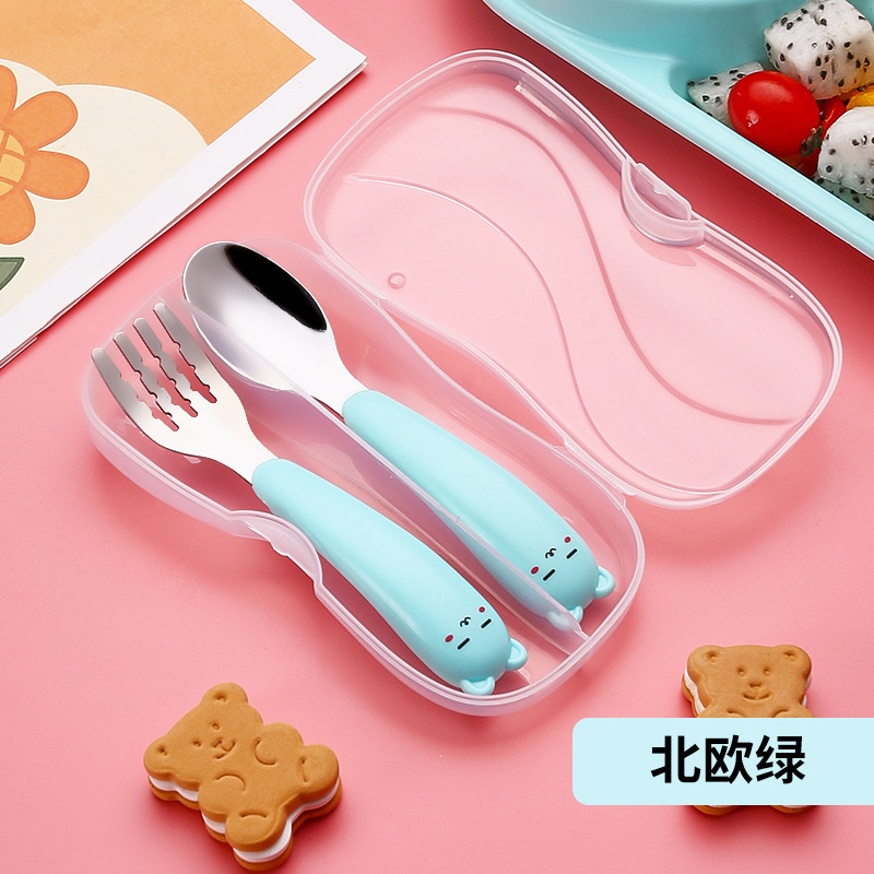 子供用ステンレススプーン赤ちゃん補助食スプーン乳幼児食器飼育漫画スプーン携帯食器卸売り|undefined