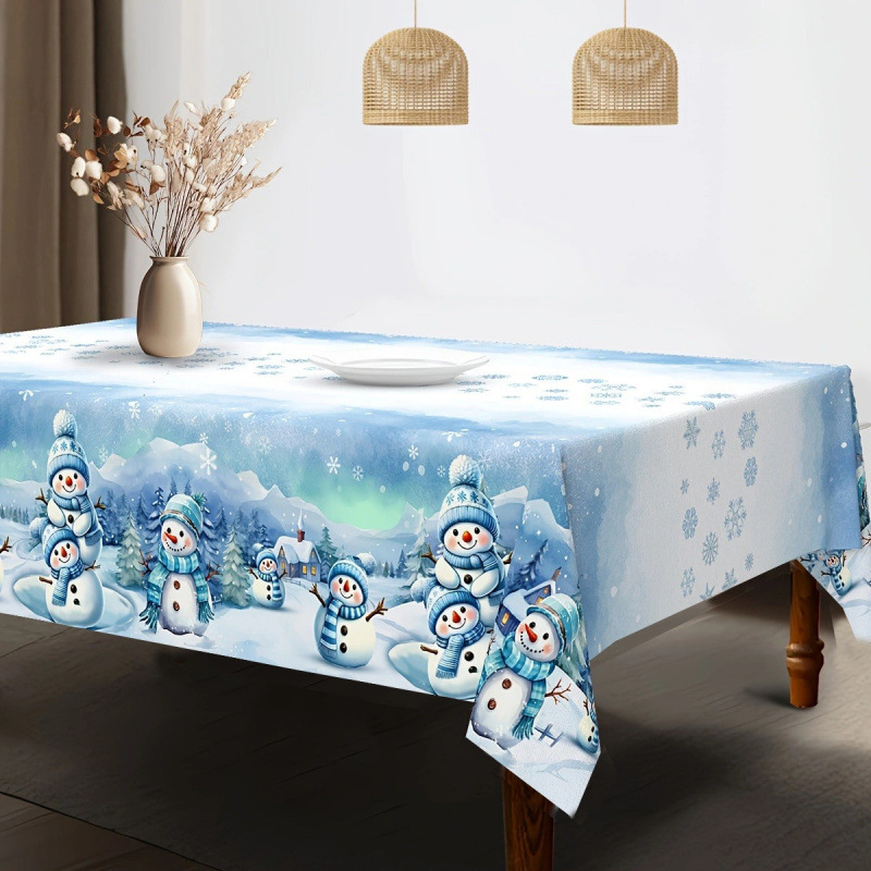 Nuevo manto de mesa de Navidad árbol de Navidad muñeco de nieve alce impresión digital manto de mesa transfronteriza amazónica decoración festiva image 13