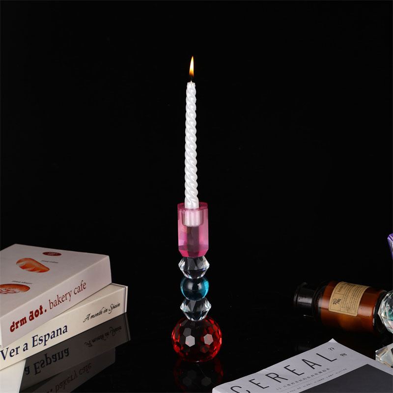 北欧水晶玻璃烛台法式浮雕透明烛台浪漫烛光晚餐装饰香薰蜡烛器皿|undefined