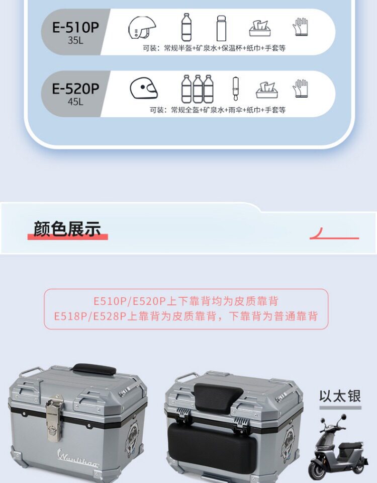 Wanlihao electric vehicle trunk is suitable for Ninebot Cz90 scooter trunk modification accessories C85c storage box