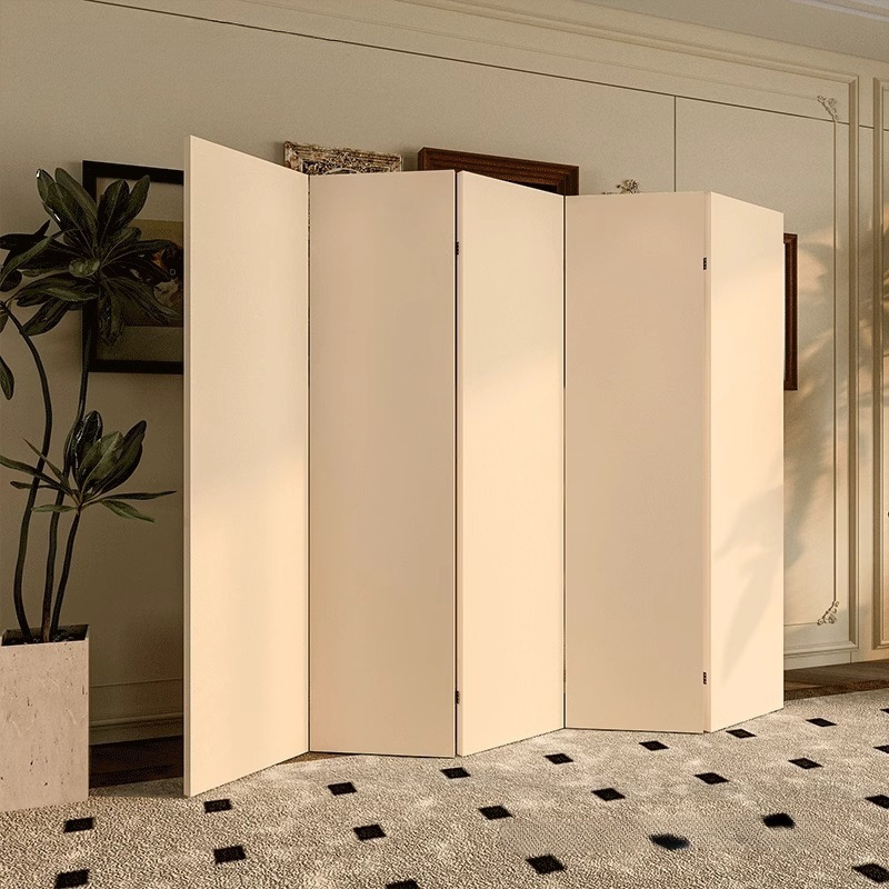 Cream-Style Screen Partition for Living Room, Dining Room, Bedroom, Home Entrance, Foldable Mobile Retro Folding Screen