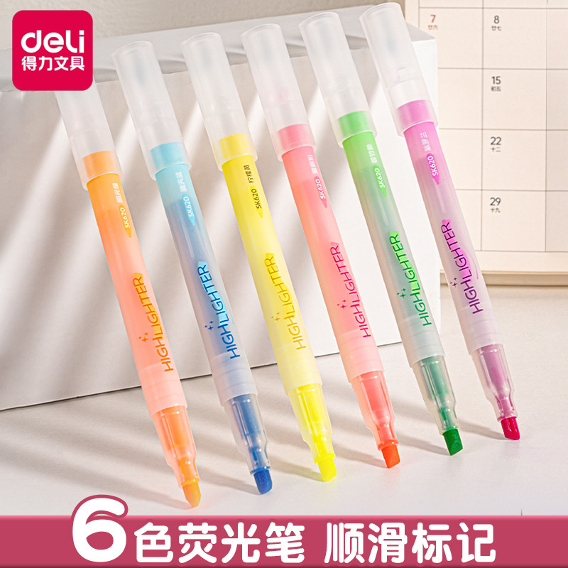 Deli Highlighter Pen for Students, Colorful Marker Pen, Single-Head, Stylish and Aesthetically Pleasing Journaling Pen Deli Highlighter Pen for Students, Colorful Marker Pen, Single-Head, Stylish and Aesthetically Pleasing Journaling Pen