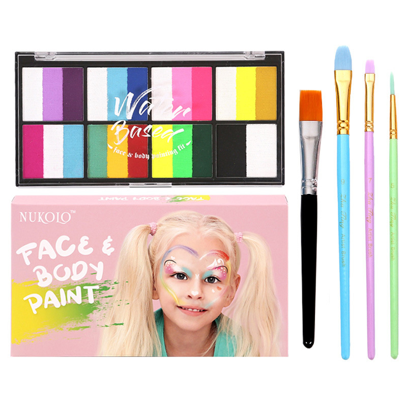 8 rejilla pintura soluble en agua de tres piezas (que contiene 1 bolígrafo) + 3 bolígrafos de varilla de color