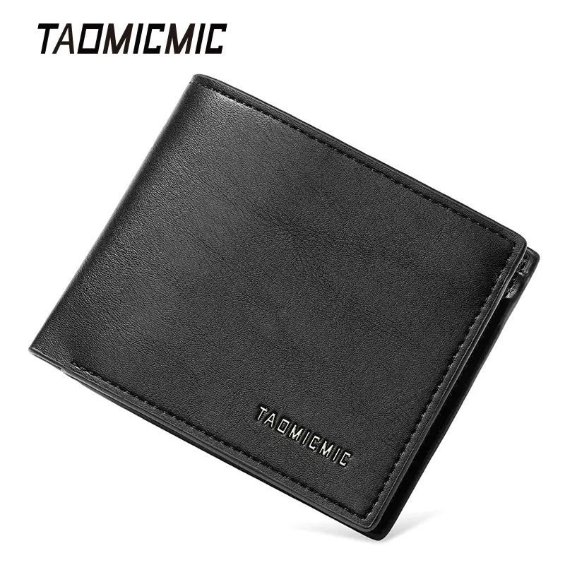 TAOMICMIC新款男士钱包纯色字母创意多卡位设计商务零钱卡包批发