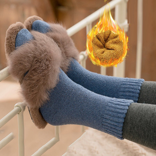 23 men's socks, women's stockings, autumn and winter mid-calf socks, towel socks, warm floor socks, wholesale plus velvet and thickened terry socks