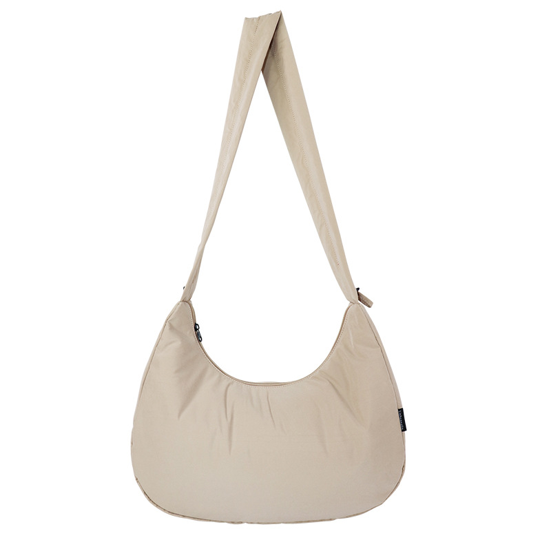 Custom 40D Nylon Pleated Crescent Bag, Faux Nylon Shoulder Bag, Yoga & Fitness Bag - Thumbnail 5
