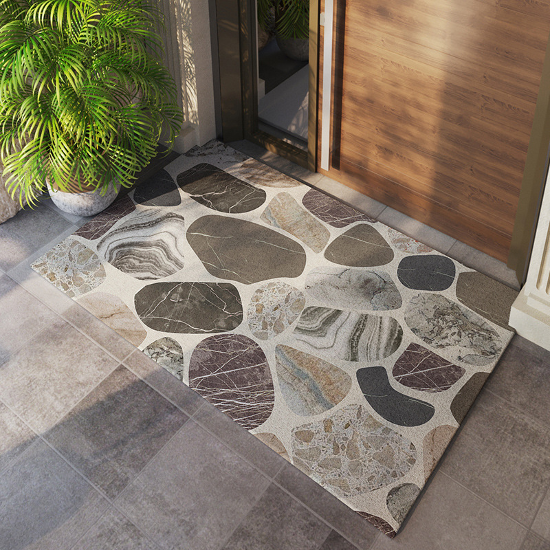 Entrance Door Wire Circle Floor Mat Outside the Door Outdoor Soil Scraping Mud Foot Mat Outdoor Door Mat Home Carpet