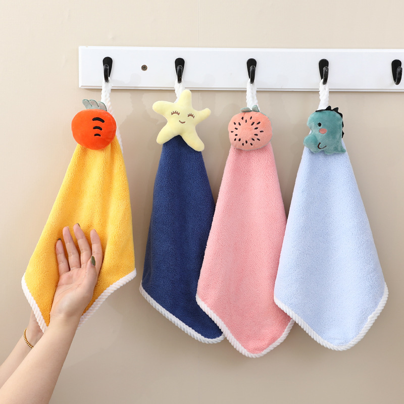 Cute Cartoon Hand Towel, Hanging Type Children's Face Towel, Absorbent, Soft, Lint-Free Small Square Towel, Wholesale from Manufacturer Cute Cartoon Hand Towel, Hanging Type Children's Face Towel, Absorbent, Soft, Lint-Free Small Square Towel, Wholesale from Manufacturer