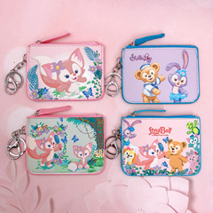 Cartoon Lina Bell Fox Keychain Work ID Card Holder Badge Holder with Keyring & Coin/Card Wallet