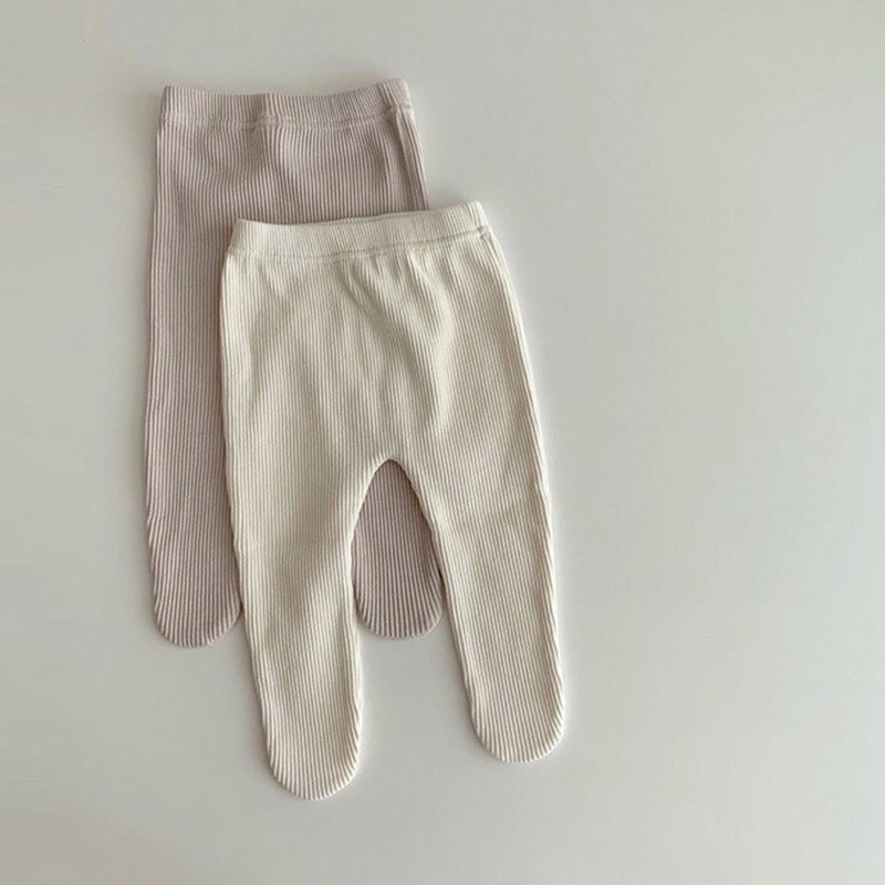Baby leggings spring and autumn INS style Korean version for boys and girls, pit strip lined warm PP pants for newborns and young children