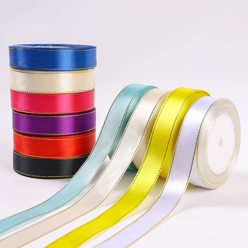 제조업체 도매 생일 케이크 선물 상자 실버 에지 리본 DIY 웨딩 캔디 상자 꽃 리본 꽃다발 골드 에지 리본