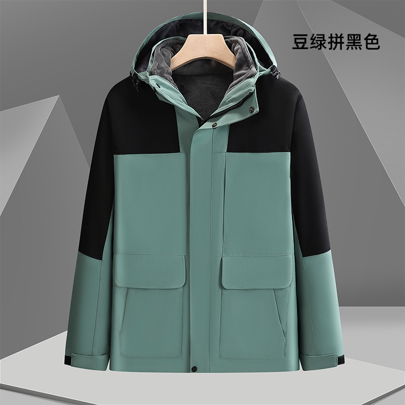 戸外突撃服防風水は保温男女三合一ダウン綿内胆秋冬印字ロゴ卸売りを厚くする|undefined