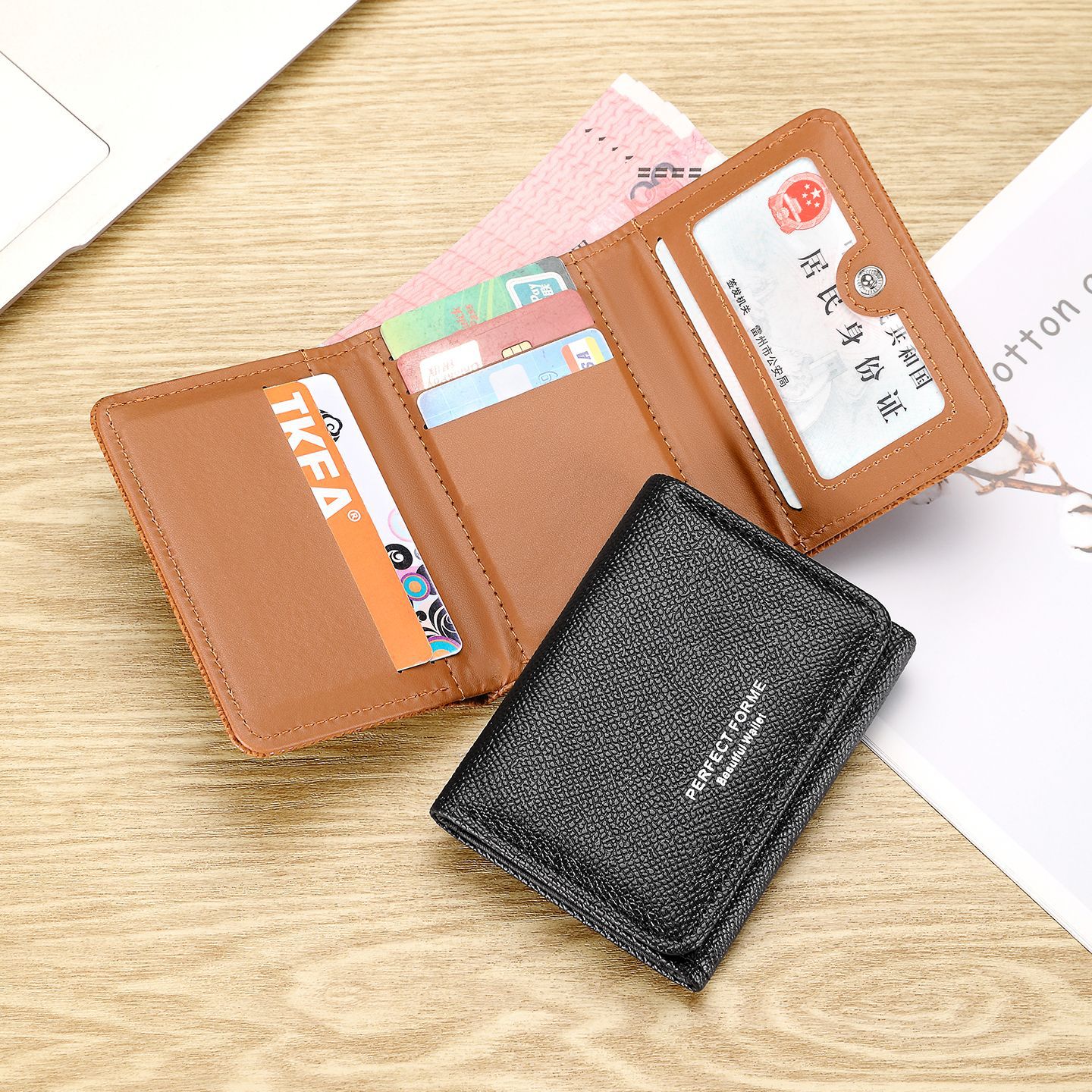 Cross-Border Popular Wallet for Women, Short Style, Minimalist Design, Multiple Card Slots, Large Capacity Card Holder, Coin Purse, Multifunctional Wallet