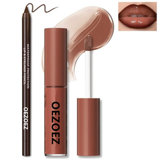 Cross-Border Popular Lip Liner and Lip Oil Set to Outline Stereo, Plump and Moisturizing Lip Pencil Lip Oil