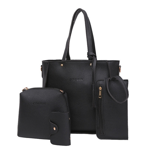 Women's bag  new four-piece set of mother-in-law bag litchi pattern crossbody bag single shoulder trendy handbag manufacturer supply