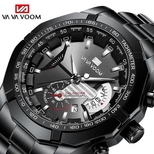 Men's shopee steel band watch men's watch European and American fashion sports luminous calendar watch cross-border