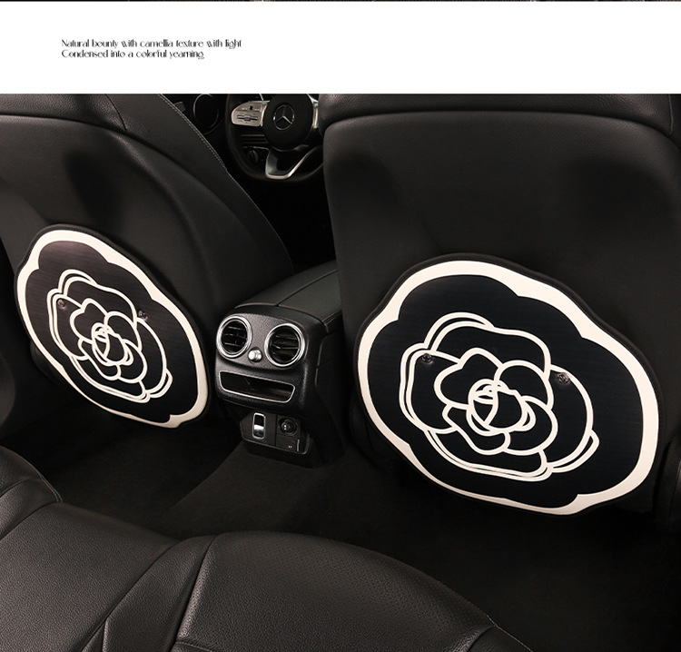 Camellia Rose Women's Chair Back Anti-Kick Pad Car Seat Back Anti-Fouling Pad Seat Back Pocket Hanging Type