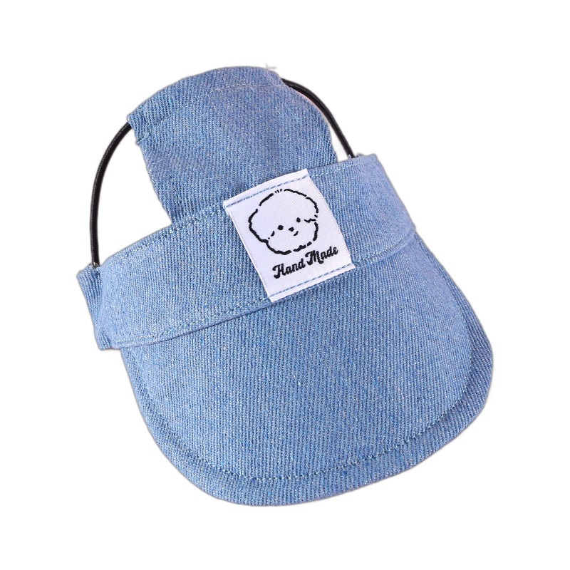 Sombrero de mezclilla para el sol para mascotas Gato Gorro de visera para perros pequeños y medianos Bordado de dibujos animados lindo Sombrero de cabeza Shiba Inu