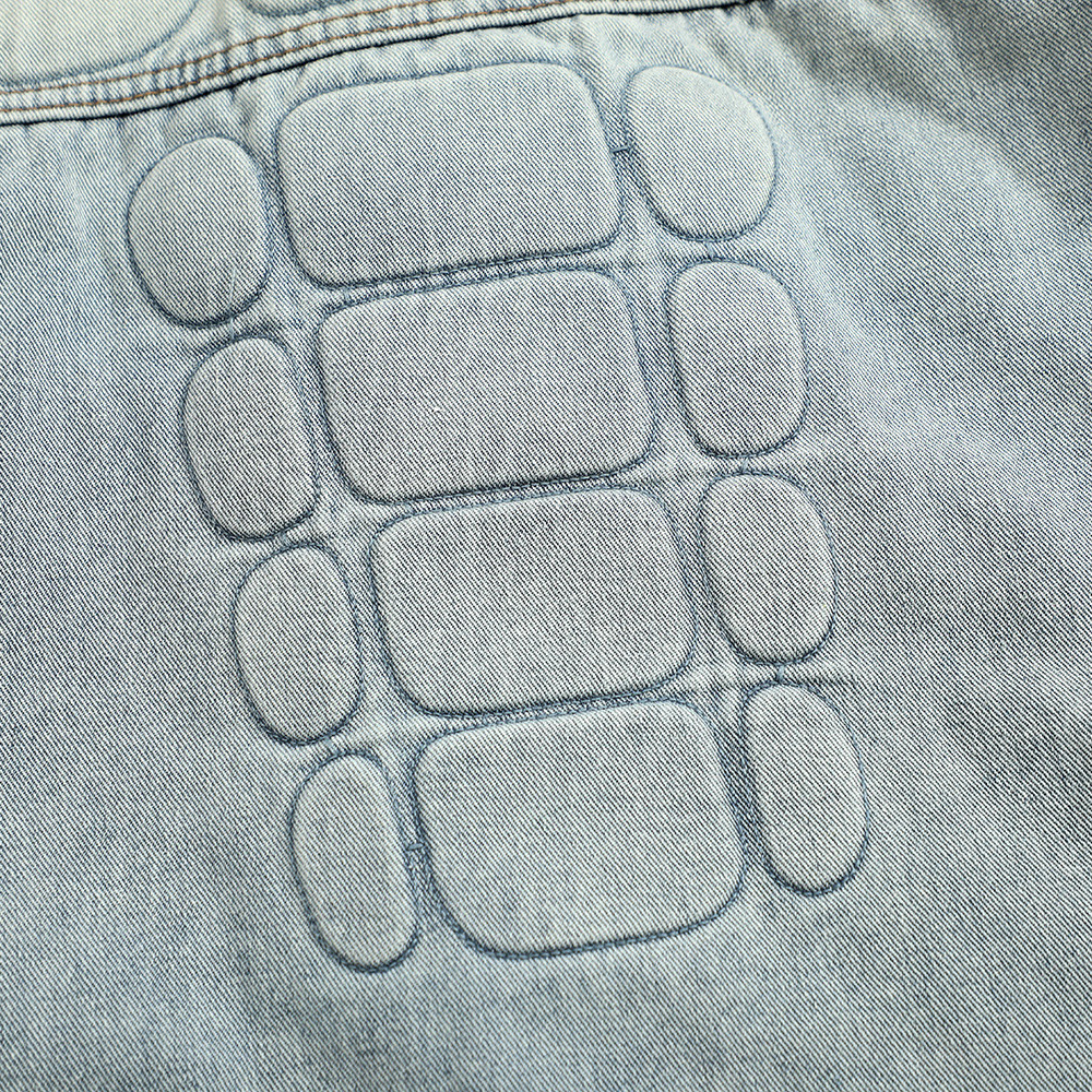 Gefüllte, bestickte Totenkopf-Jeansjacke für Herren – Trendiges High-Street-Design – Verwaschener Used-Look, lockerer Schnitt_voghion.com