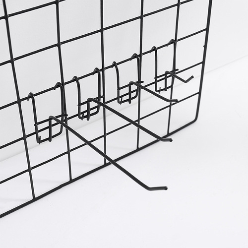 Multi-specification grid hooks supermarket snack socks single line double line mesh shelf hook metal bold foreign trade