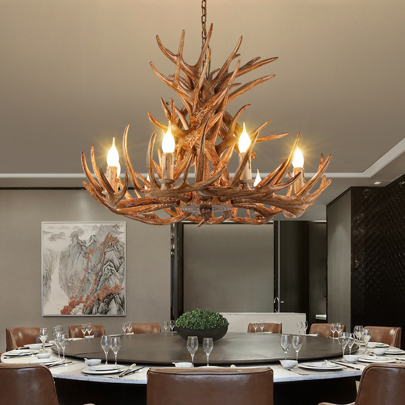 American Pastoral Antler Lamp, Retro Industrial Style Antler Chandelier, Hot Pot Restaurant Clothing Store Restaurant Clear Bar Decorative Chandelier American Pastoral Antler Lamp, Retro Industrial Style Antler Chandelier, Hot Pot Restaurant Clothing Store Restaurant Clear Bar Decorative Chandelier