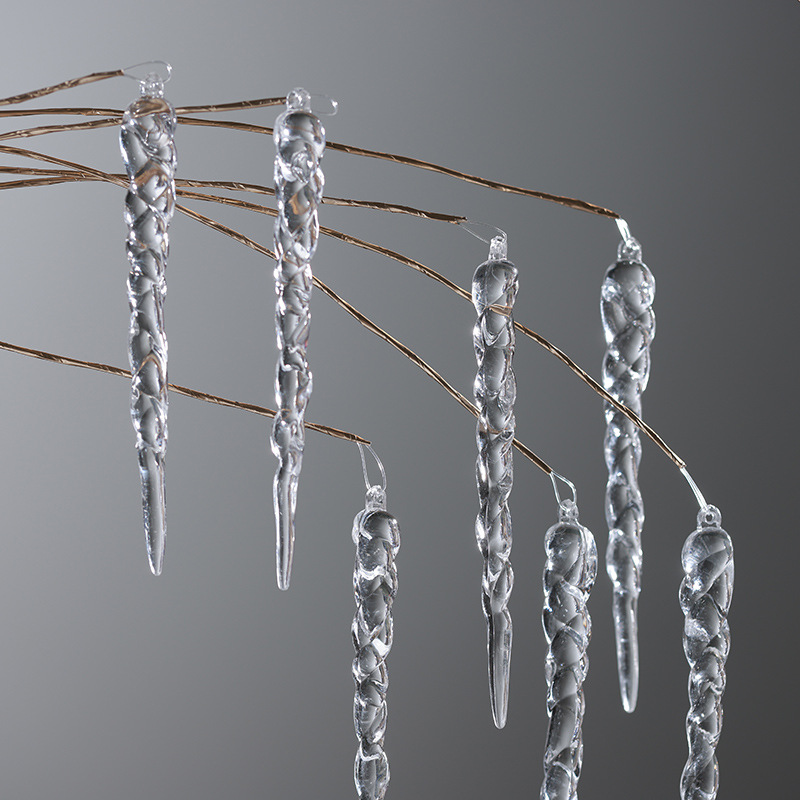 Buscando madera, adornos navideños transfronterizos, adornos colgantes, hielos, carámbanos, hielos, adornos de acrílico decorativos transparentes