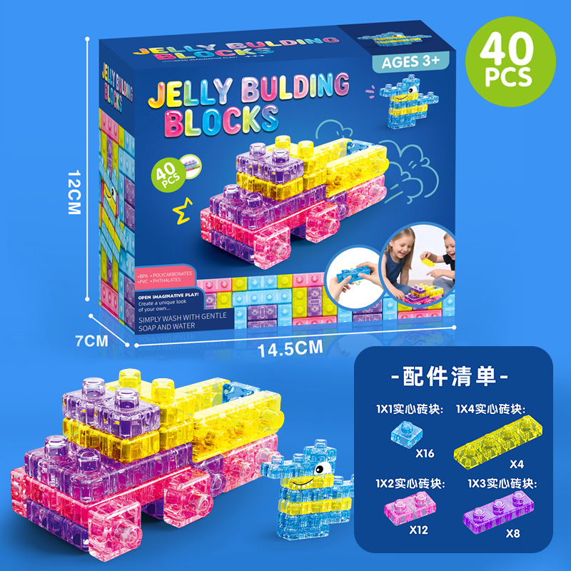 Bloques de construcción de jalea 40pcs caja de color 380g