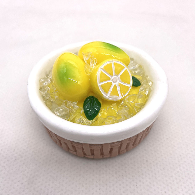 厂家直销文创美食创意树脂3D立体食玩仿真微缩水果冰镇柠檬冰箱贴|undefined