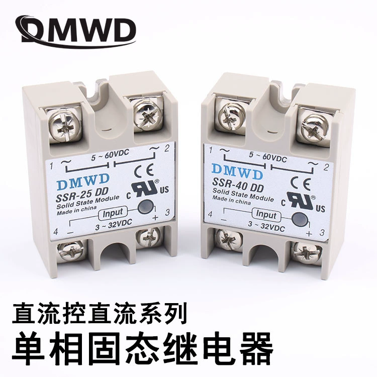 Однофазное твердотельное реле DMWD SSR-40DD, маленький радиатор постоянного тока с управлением постоянным током SSR-25DD/24