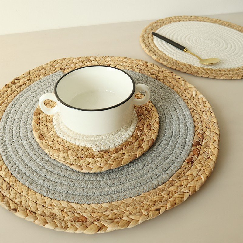 Manteles individuales Mesa de comedor de tejido mixto Almohadilla de aislamiento térmico