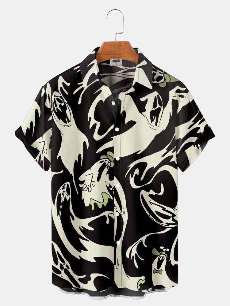 Serie Camisas estampadas Fabricantes de Halloween para hombres Hawaii Halloween Source Station Camisas digitales para hombres transfronterizos 3D