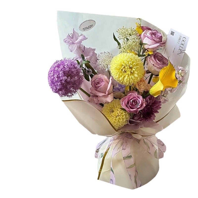 Roland Qixi Día de San Valentín oro iones de oro oro película de gel de oro OPP flor de envoltura de papel niebla sensación facial ramo flor de envoltura florista lote