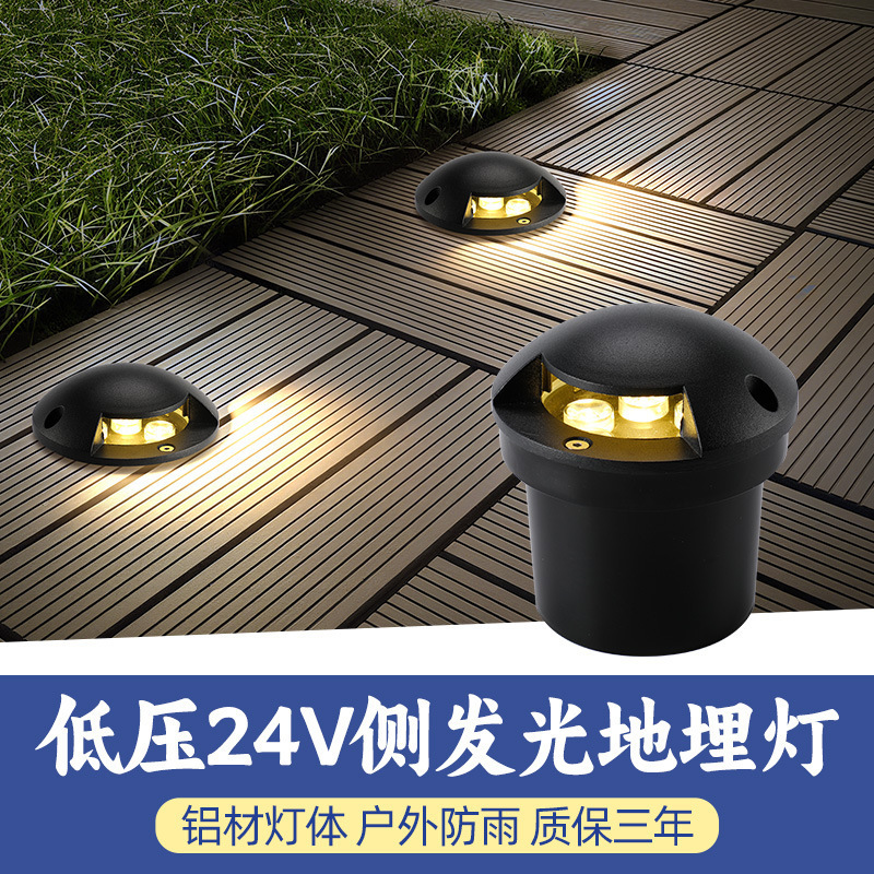 Led Underground Light, Translucent Lawn Light, Garden Light, Outdoor Waterproof, Colorful Embedded Side-Emitting Ground Light, Outdoor