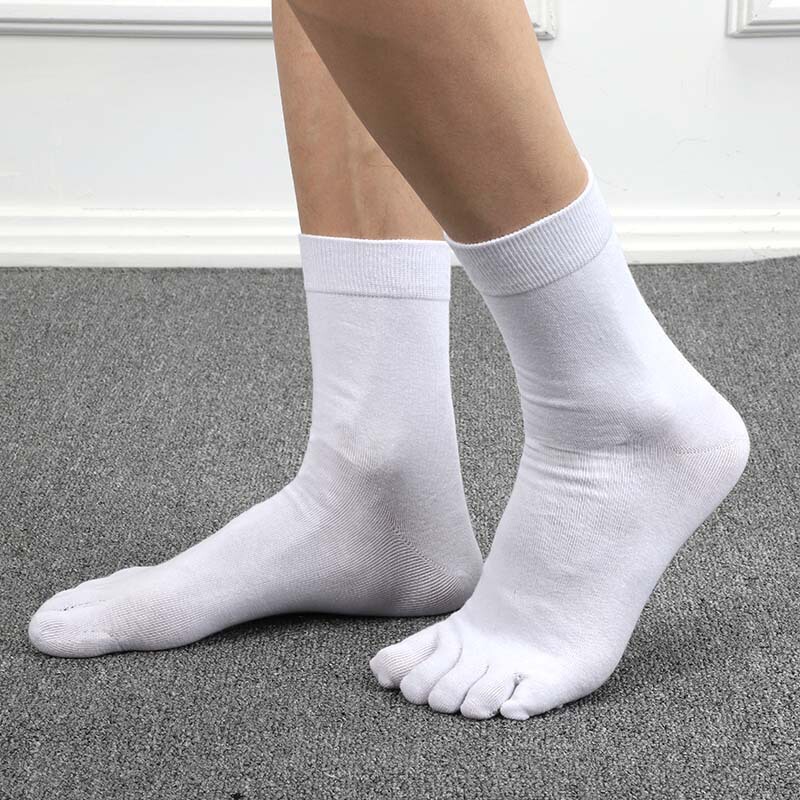 Men's Autumn and Winter Independent Five-Toe Socks, Simple Mid-Tube Split-Toe Five-Toe Socks, Men's Cotton Socks to Prevent Athlete's Foot