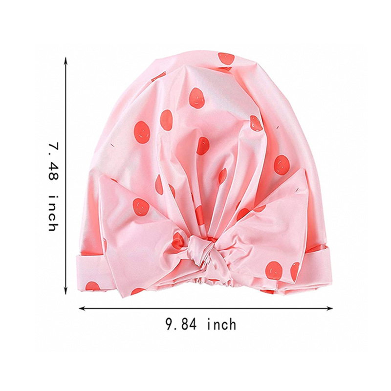 女式浴帽可重复使用可调节淋浴帽和奢华防水沐浴发帽优雅双层浴帽