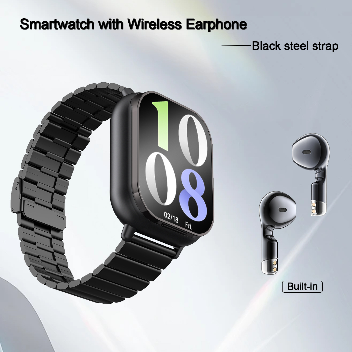 temu クロスボーダー人気スポーツ アウトドア スマートウォッチ D8 ツーインワン TWS Bluetooth 通話心拍数スポーツ睡眠