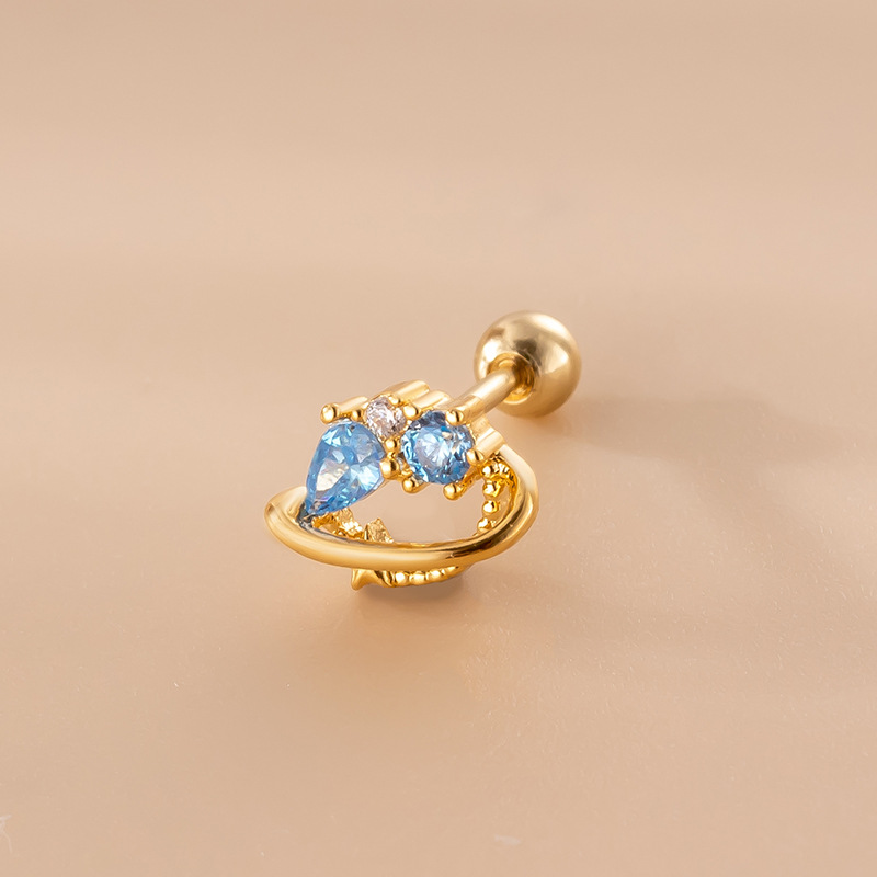 1 Piece Quantity Birthday, Festival Occasion 316L Stainless Steel , Copper Material 1 Piece Ear Cartilage Rings & Studs Fashion Geometric Water Droplets 316L Stainless Steel Copper Inlaid Zircon