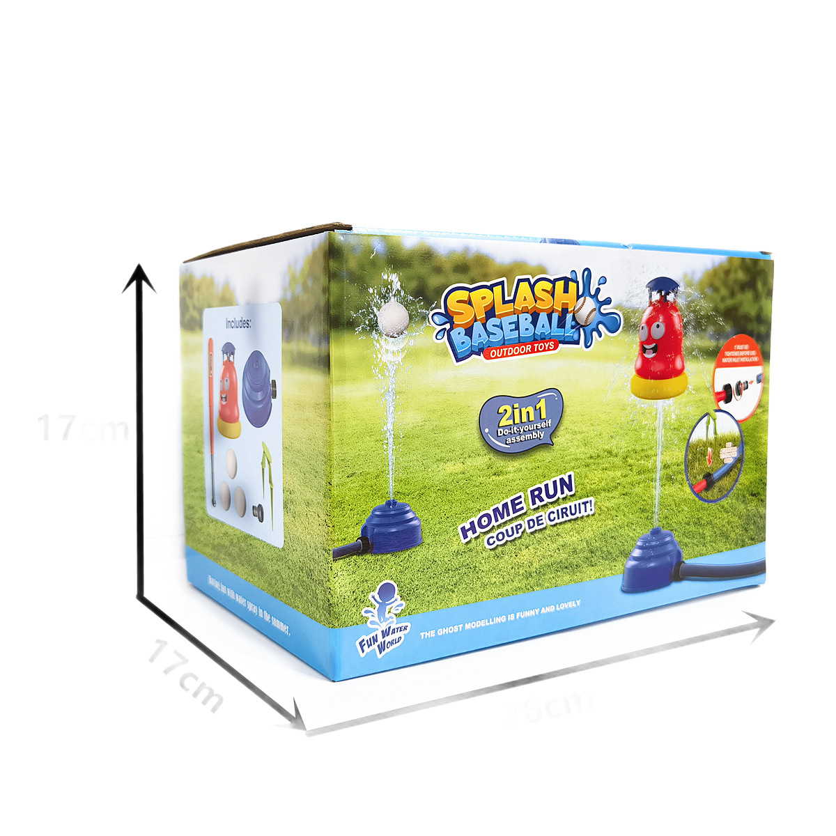 Nuevos productos transfronterizos para niños al aire libre rociadores de agua fantasma béisbol 2 en 1 juego de juguetes TK interactivo al aire libre juguetes de agua
