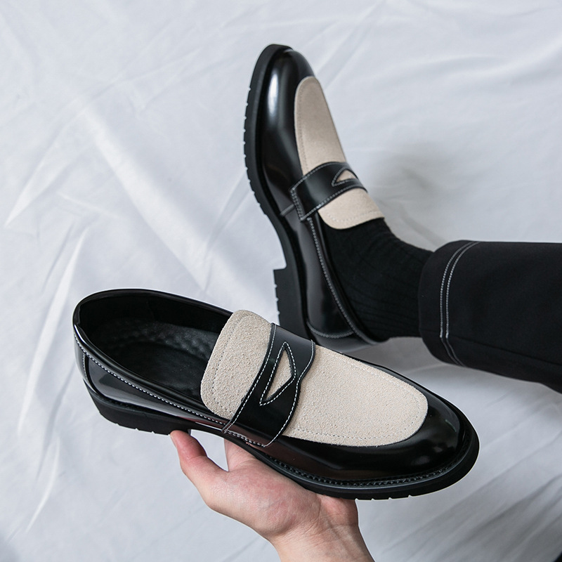 Zapatos Lofu para hombre, zapatos casuales de nuevo estilo de gran tamaño transfronterizo, zapatos de guisantes de un pie para hombre de moda, zapatos de cuero de negocios de comercio exterior