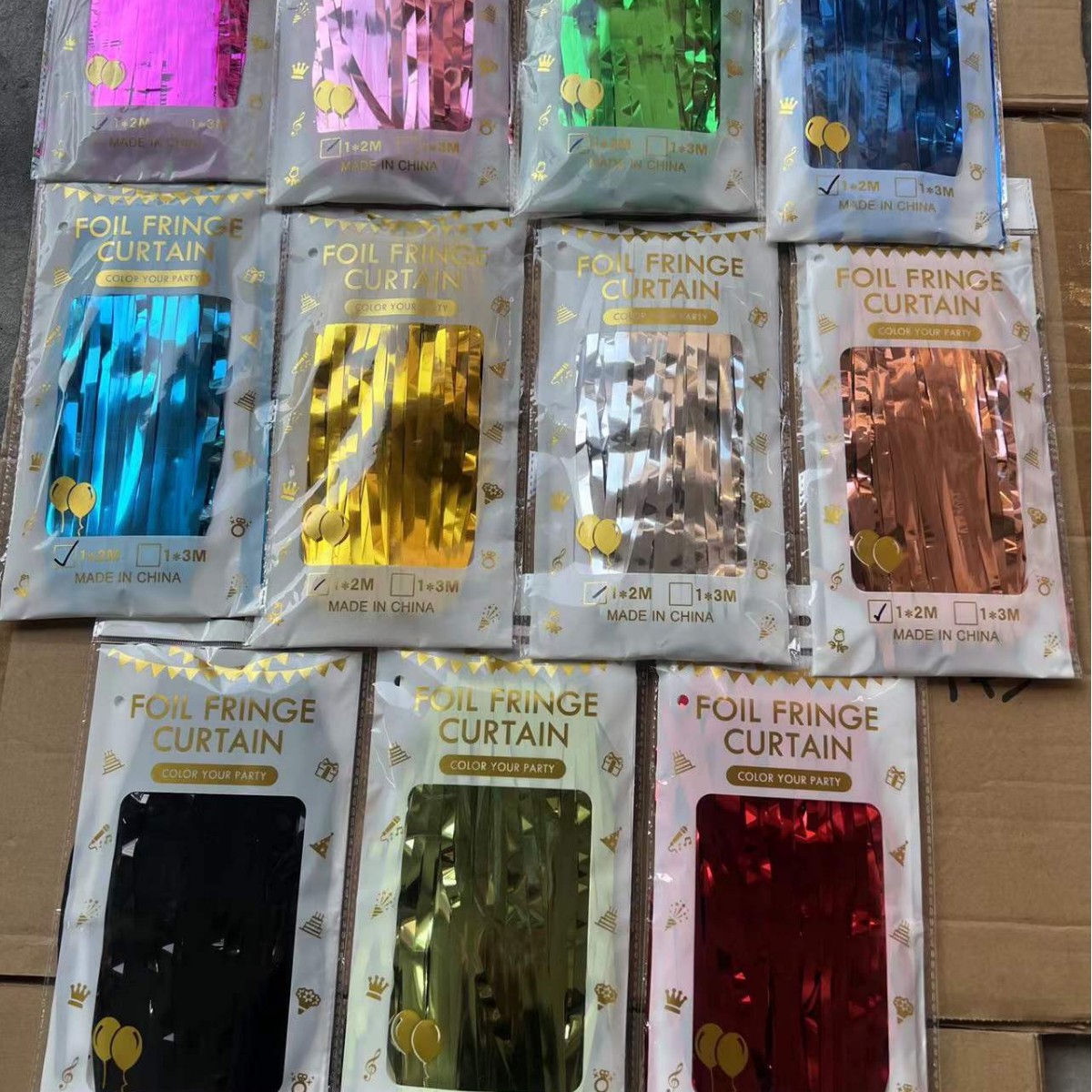 Nuevo 1*2 M cortina de seda de la lluvia película de aluminio boda fiesta de cumpleaños Fondo puerta cortina decoración Año Nuevo DISEÑO DE Navidad al por mayor