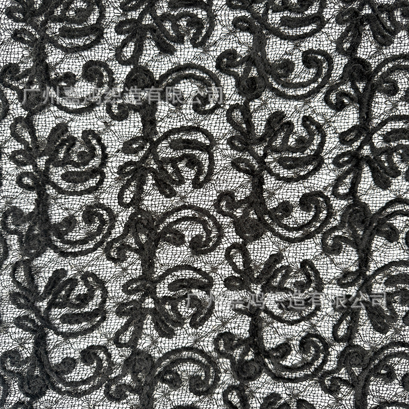 Tejido de encaje de bordado, fábrica de tela de encaje de color múltiple, tela de decoración de ropa de mujer opcional
