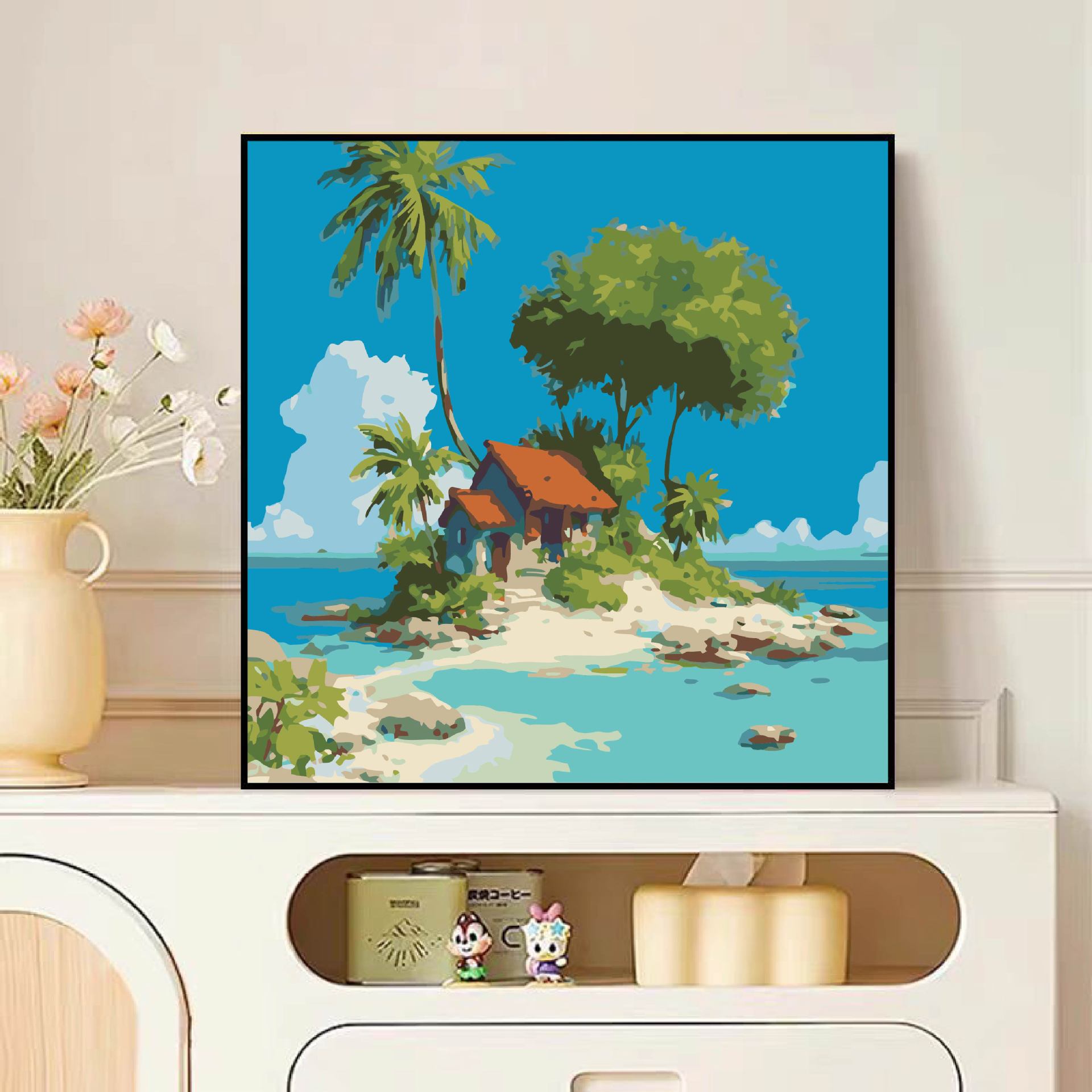 Diy pintura al óleo digital dibujos animados para niños pinturas acrílicas pintadas a mano pinturas de tamaño pequeño pinturas al óleo pintadas de color simple descompresión