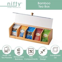 クロスボーダー楠竹環境保護茶葉箱茶包ミルク茶包分格竹木箱木造蓋茶包箱家庭用卸売り
