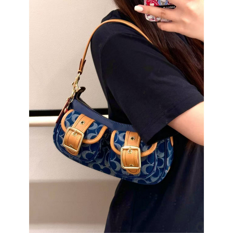 Coach C's New Ashton Chanel Vintage Motorcycle Underarm Bag Retro Fashion Single Shoulder Crossbody Handbag Coach C's New Ashton Chanel Vintage Motorcycle Underarm Bag Retro Fashion Single Shoulder Crossbody Handbag