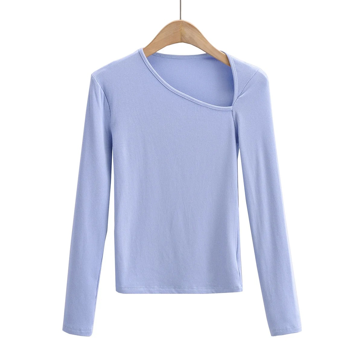 sexy irregular stretch long-sleeved T-shirt NSHS48522