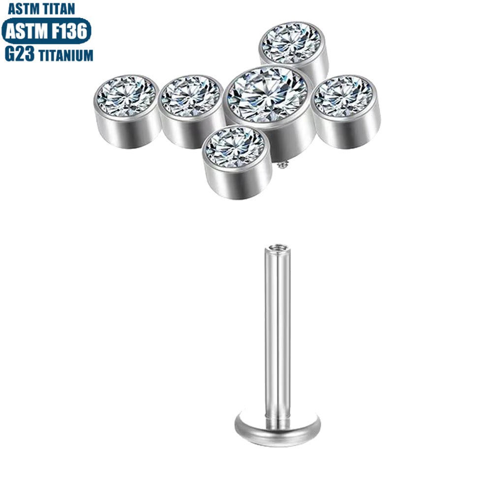Pointed titanium steel lip stud product view