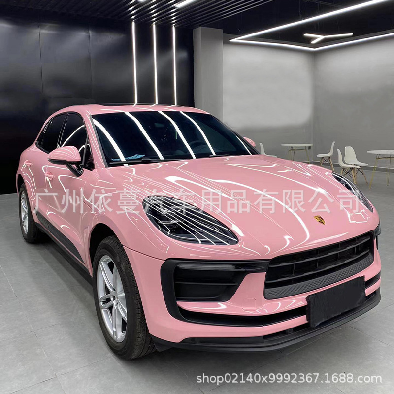 Factory Direct Sales Car Color Change Film Self-Adhesive Pet Ultra-Bright Crystal Blush Pink Motorcycle Modification Full Body Wrap Film