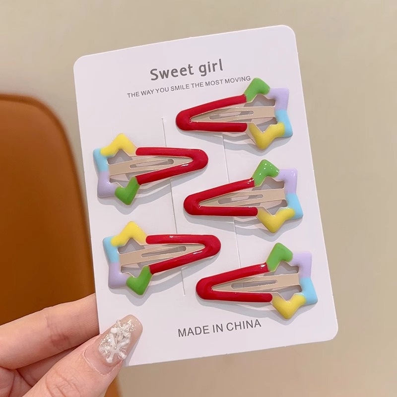 Bonitos niños color caramelo flores clip para el cabello BB clips niñas pecado roto clip para el cabello lateral pequeño clip universal