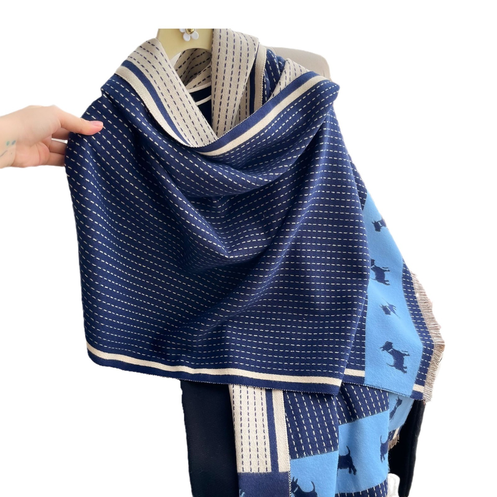 2024 comercio exterior nuevo cachemire dulce lindo cachorro aire acondicionado collar bufandas cálidas damas otoño invierno