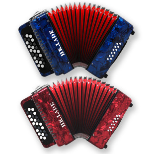 Hk·Lade Bajun Accordion 25-Key Button 12 Bass Bajun Accordion Beginner Professional Performance Instrument Wholesale